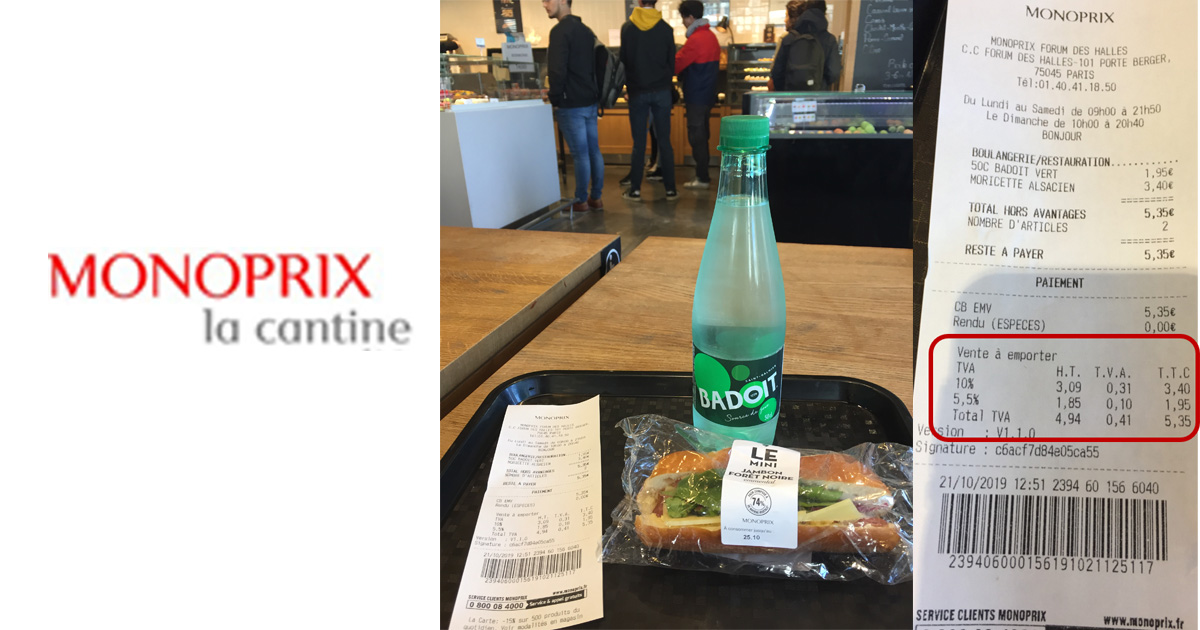 Monoprix Facture 5,5% ou 10%... quelle TVA pratiquée dans les (nouveaux) concepts de ...